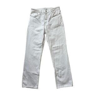 ZARA white Denim Jeans, size Women's 12; straight leg styling